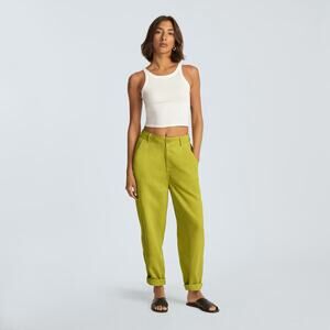 EVERLANE Pants Womens 0 Green The Relaxed Chino Key Lime Slouchy Pockets